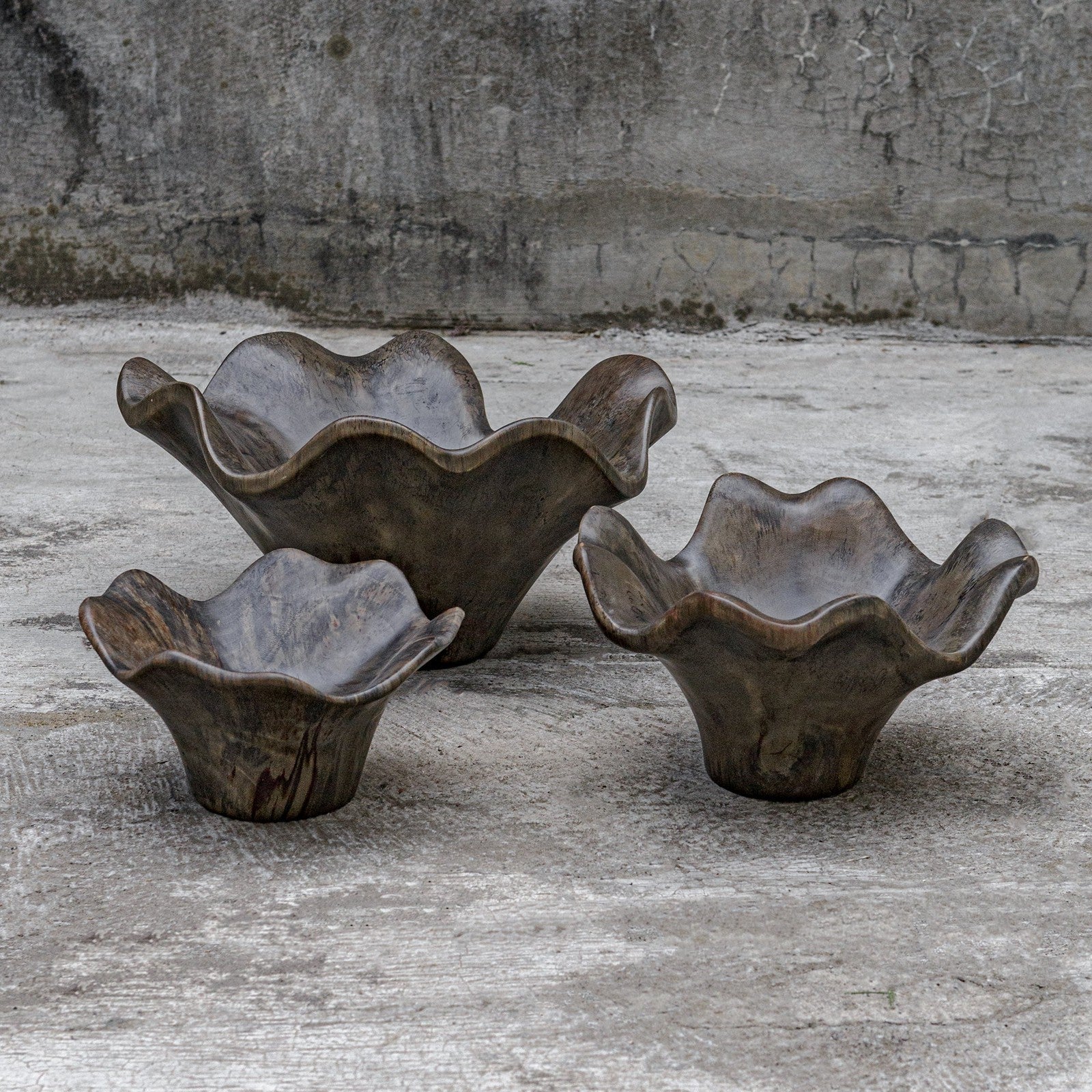Uttermost Two Wood Wall Decor In Mocha - Set of 3