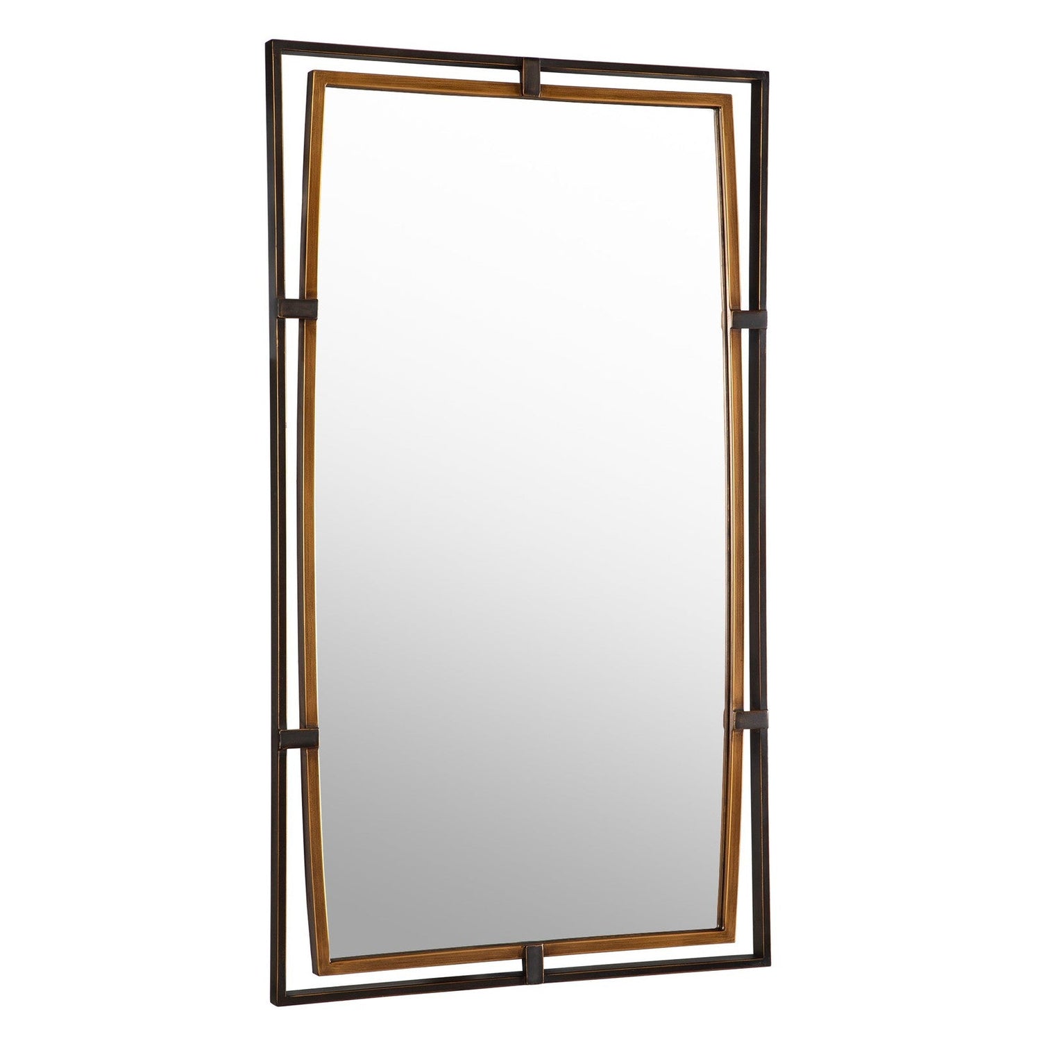 Modern Accents Rectangular Dual Metal Framed Mirror