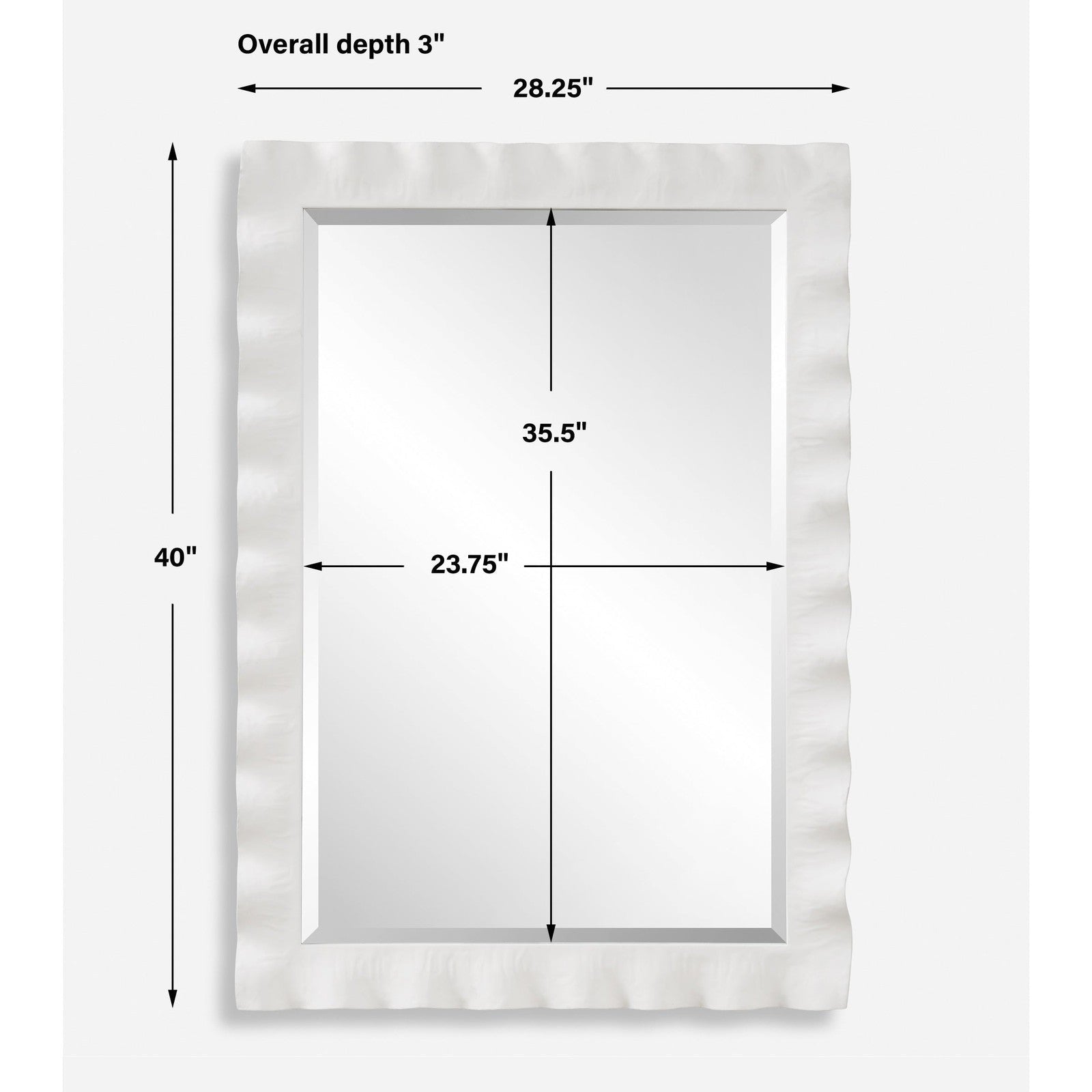 Uttermost Haya White Scalloped Mirror