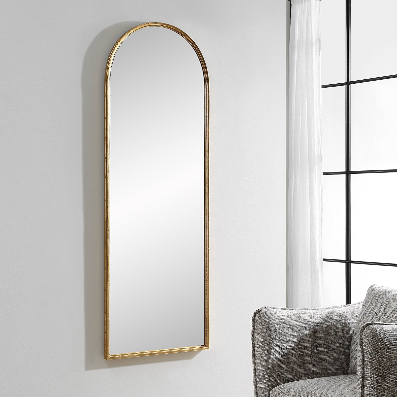 Modern Accents Metal Arch Top Mirror