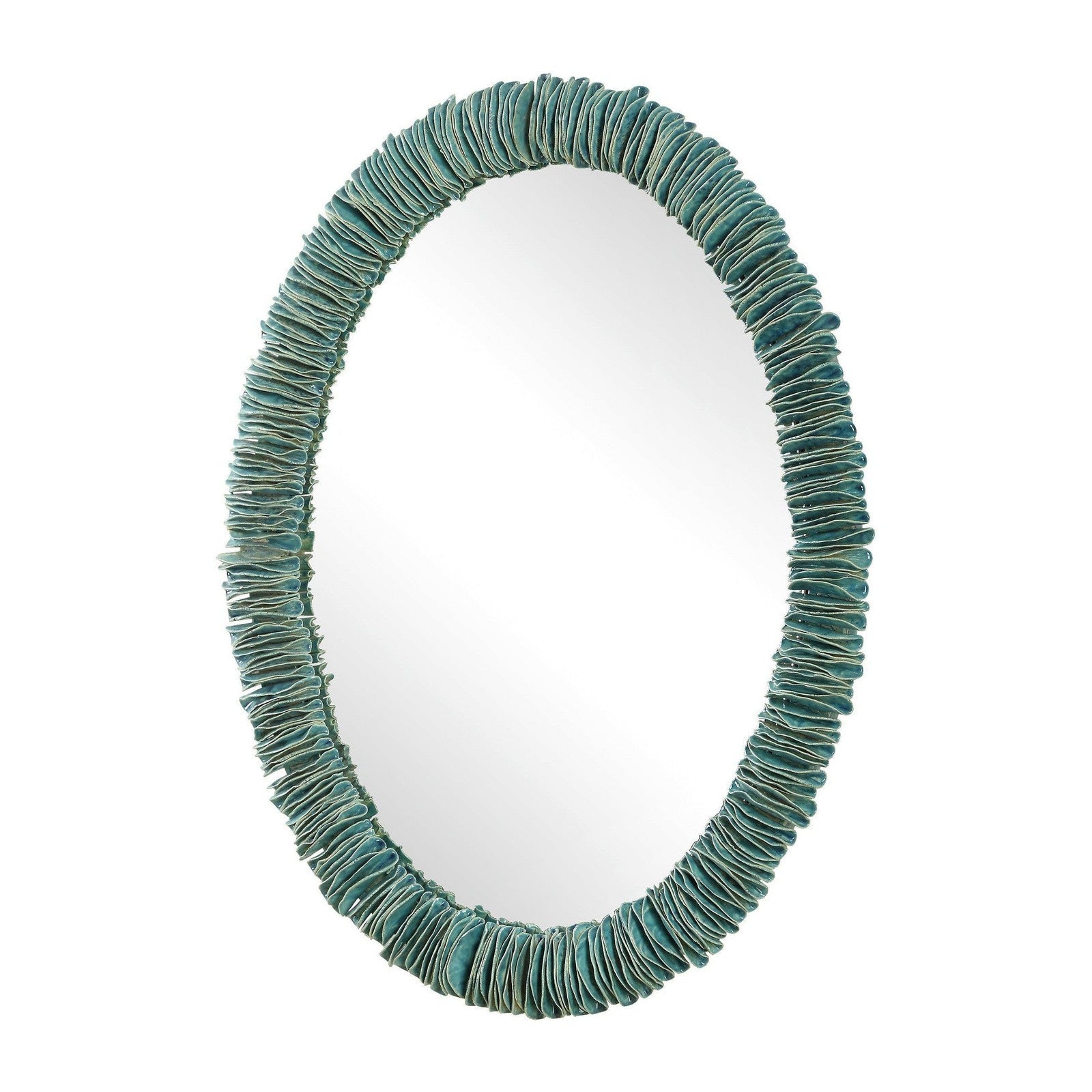 Uttermost Bonaire Teal Blue Oval Mirror