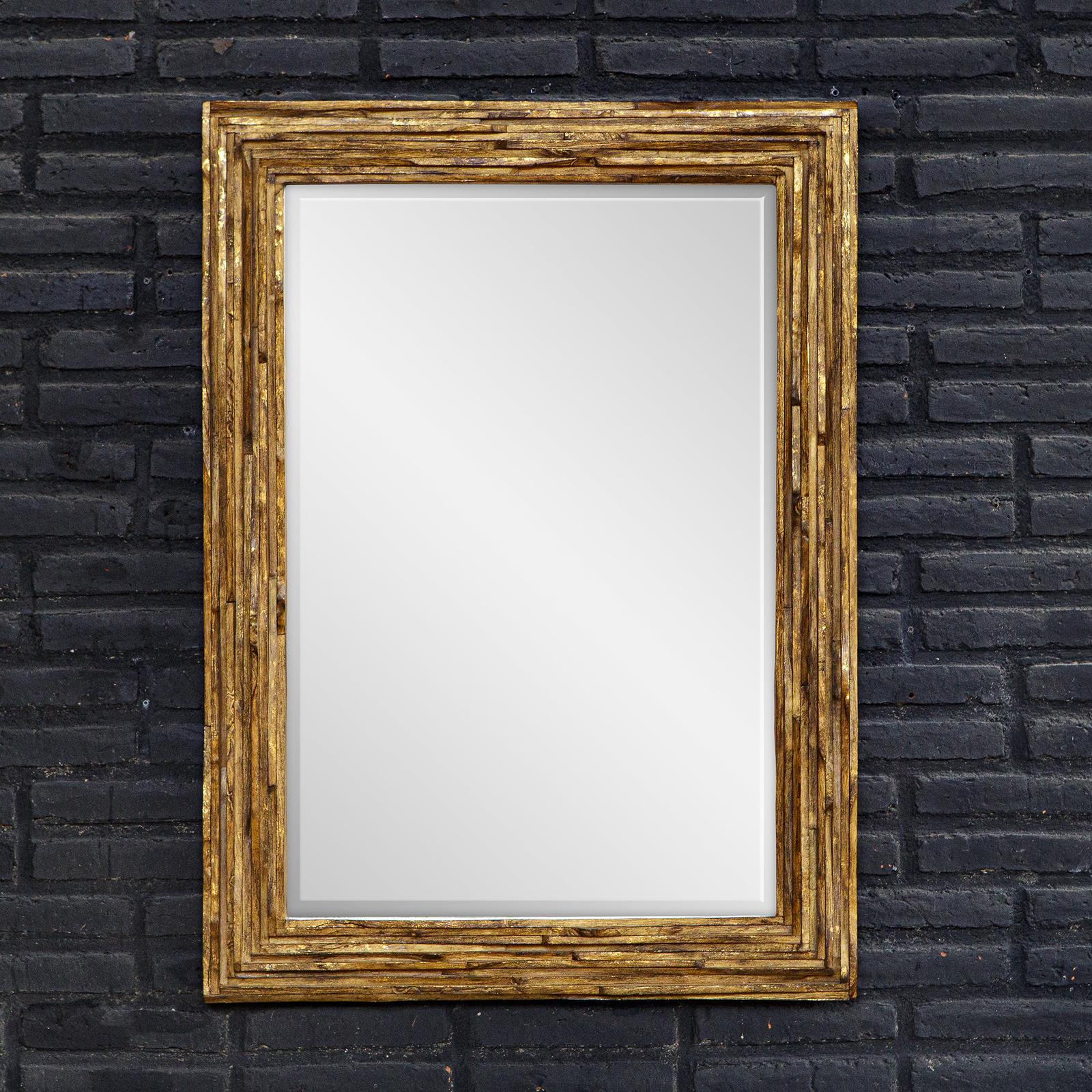 Uttermost Overlap Teak Wood Mirror