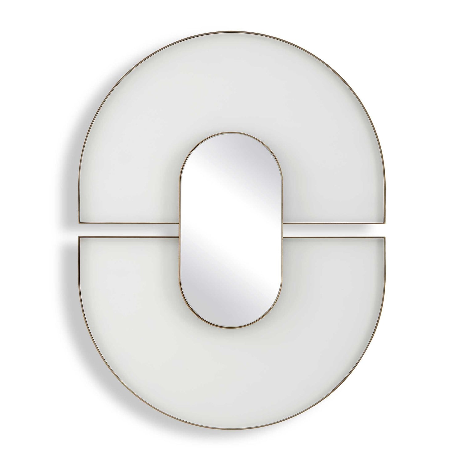 Uttermost Encase Modern White Oval Mirror