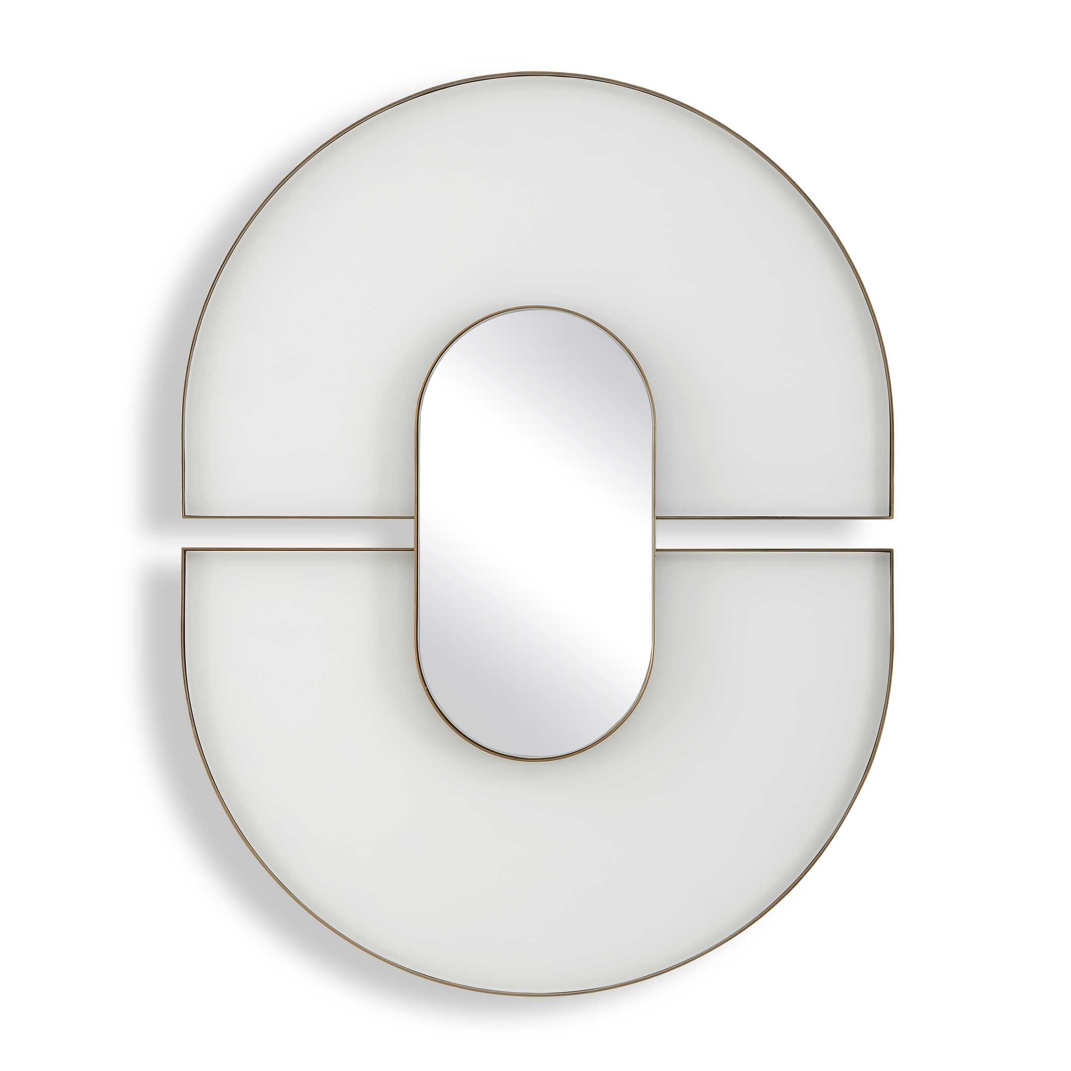 Uttermost Encase Modern White Oval Mirror