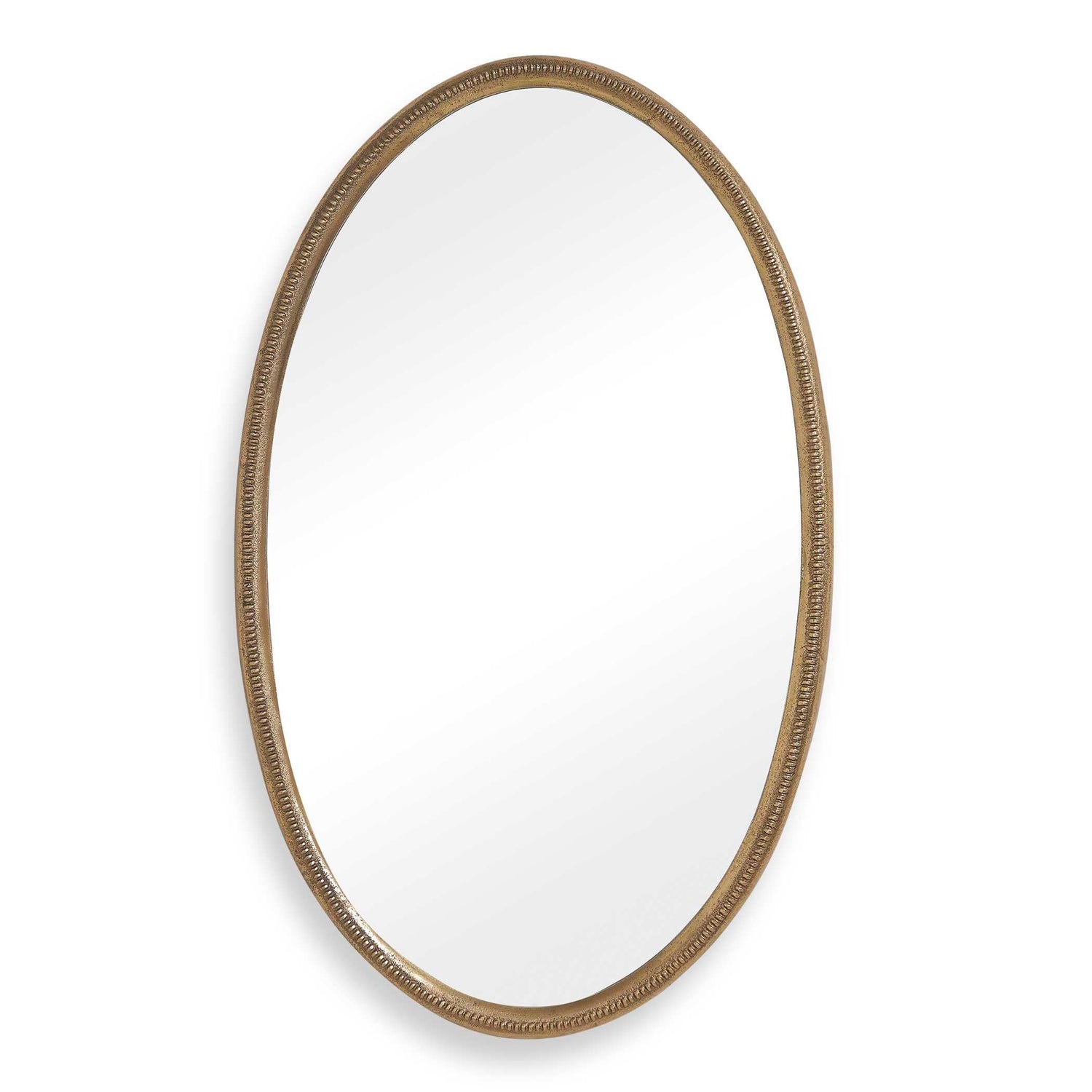 Uttermost Ellis Beaded Brass Oval Mirror
