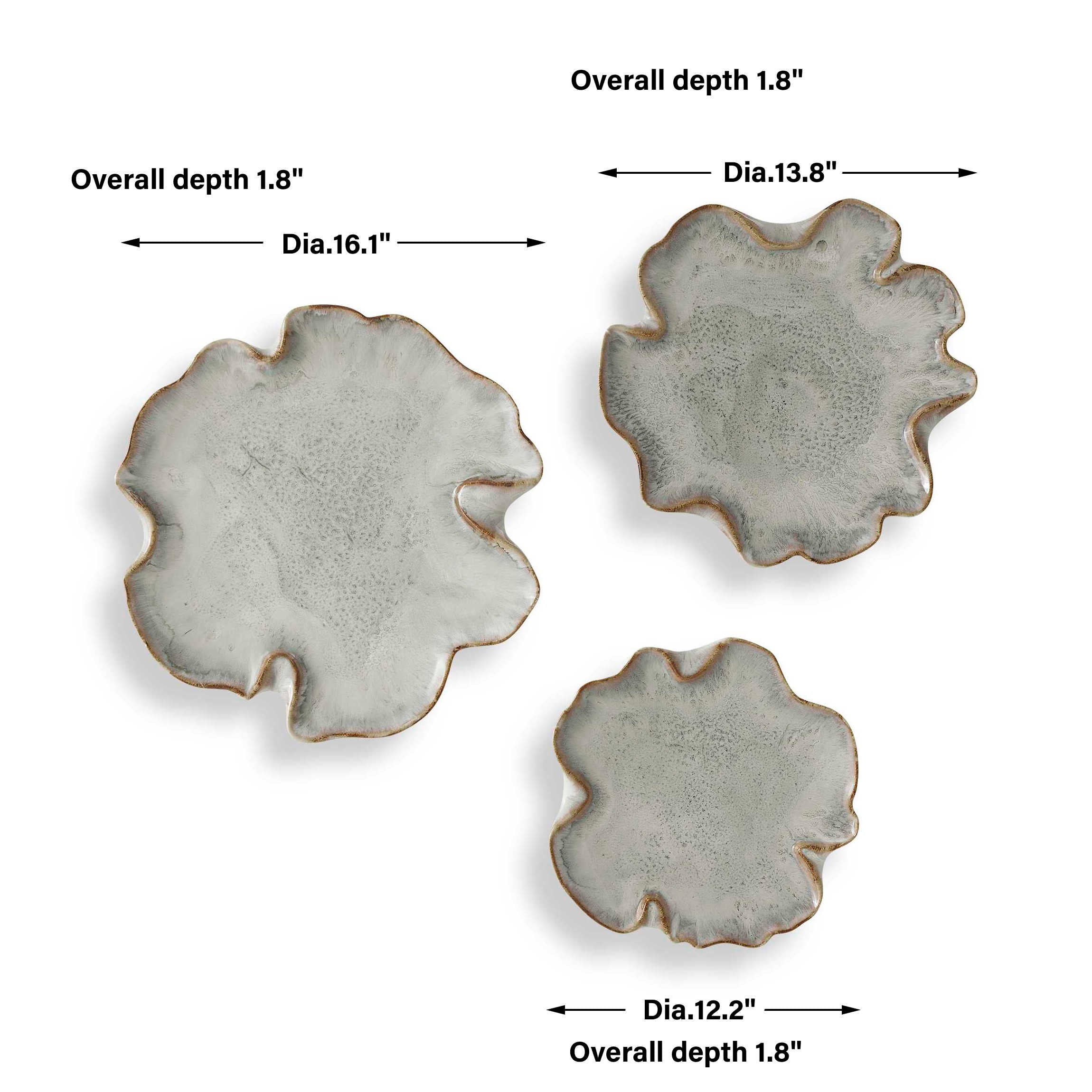 Uttermost Selene Gray Wall Decor, S/3