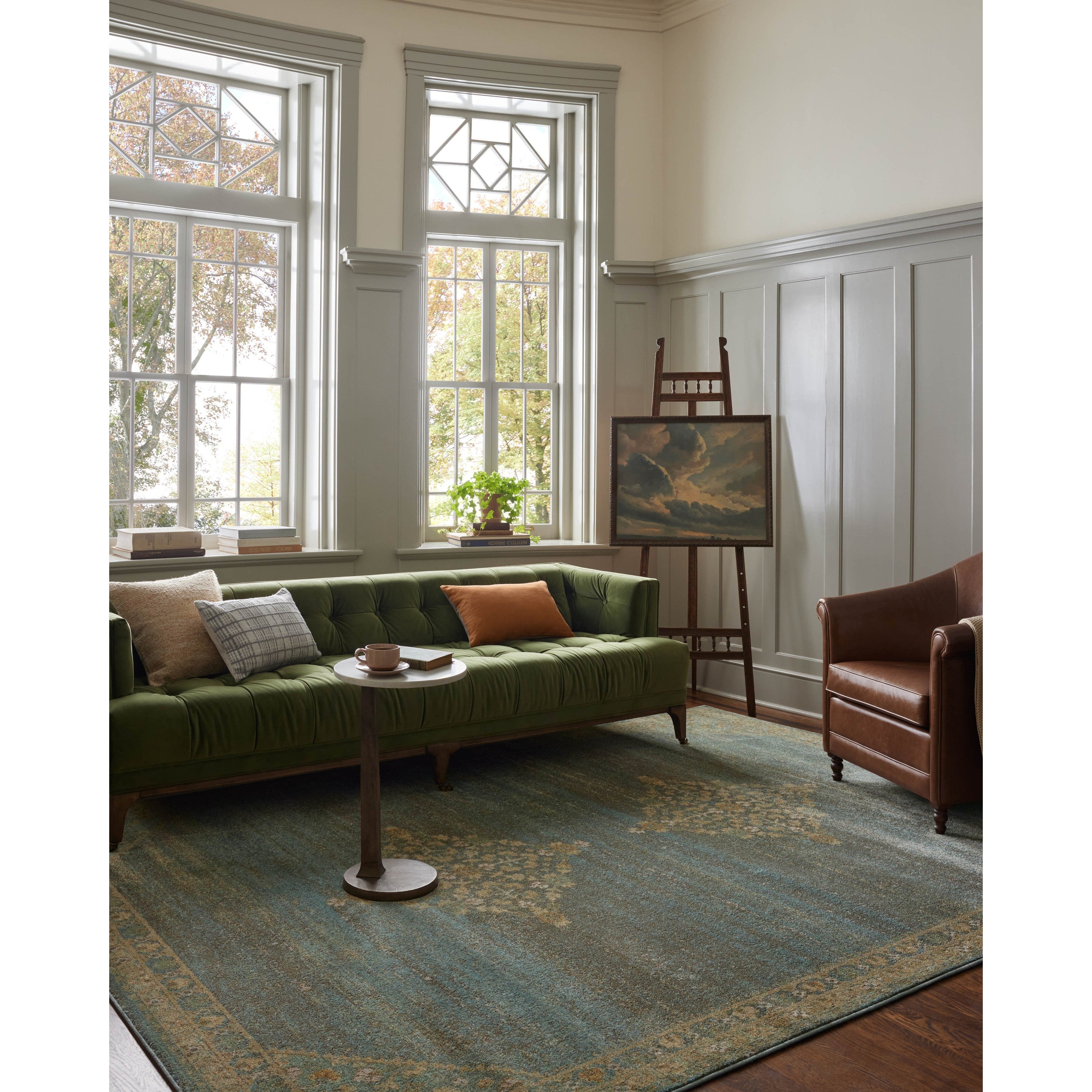 Magnolia Home Mona MOA-04 Rug Aqua / Wheat