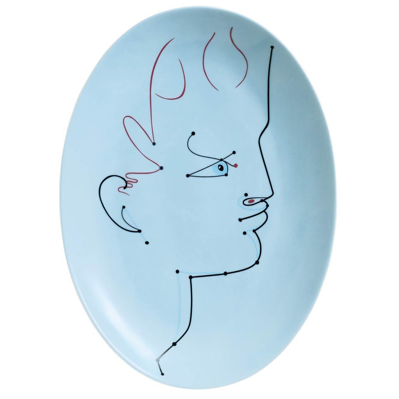 Raynaud Jean Cocteau Blue Oval Platter Gbx