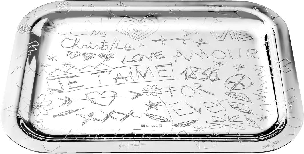 Christofle Graffiti Silver-Plated Tray