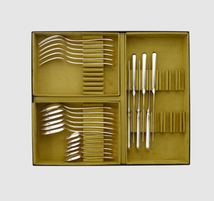 Christofle Perles Stainless Steel Flatware Set