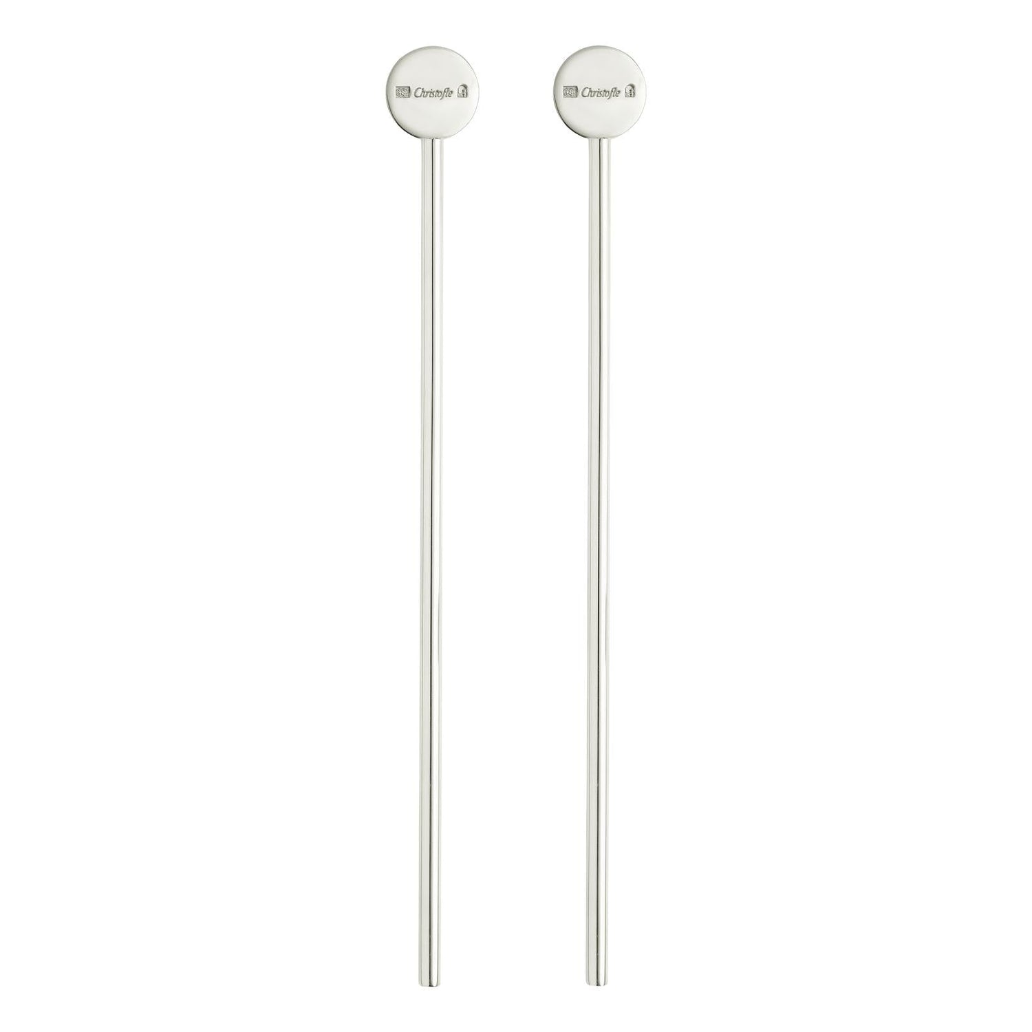 Christofle Uni Silver Plated Cocktail Stirrers - Set of 2