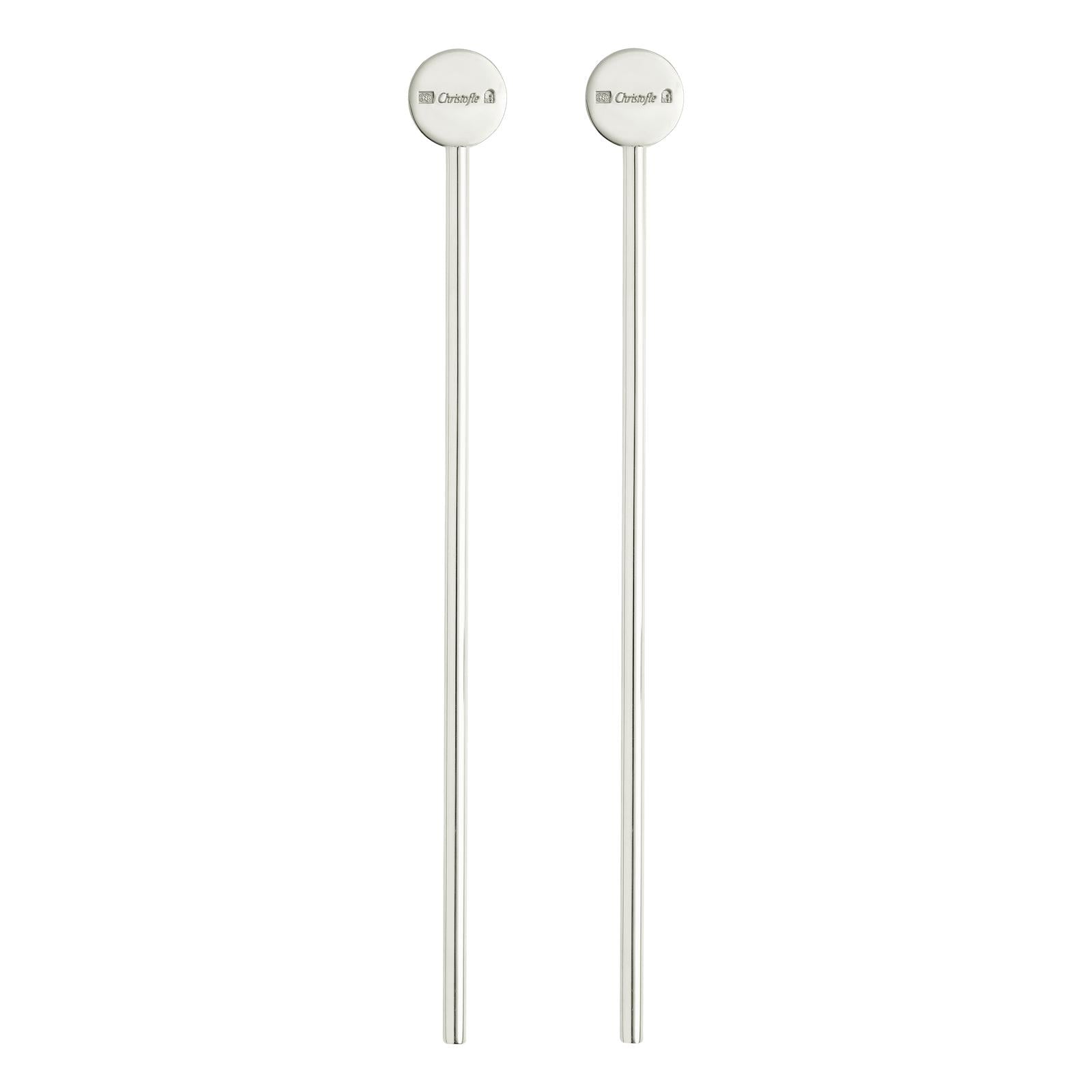 Christofle Uni Silver Plated Cocktail Stirrers - Set of 2