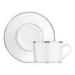 Christofle Albi Porcelain Tea/Coffee Cup And Saucer Platinum