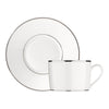 Christofle Albi Porcelain Tea/Coffee Cup And Saucer Platinum