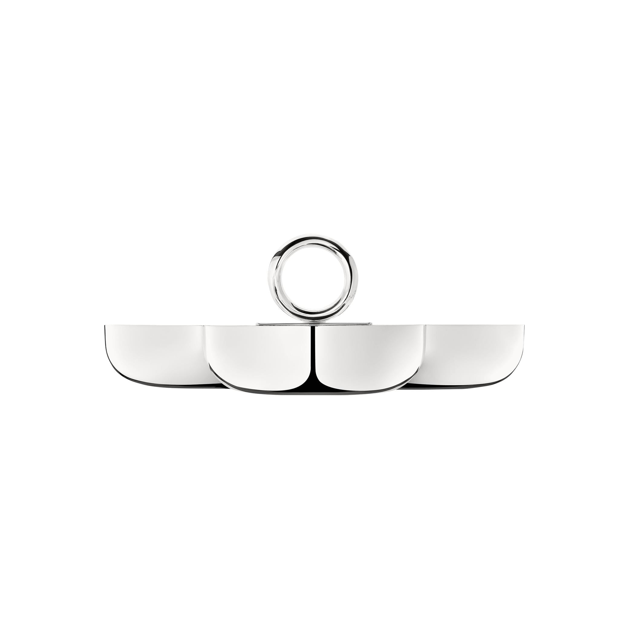 Christofle Vertigo Silver-Plated 3-Bowl Snack Dish