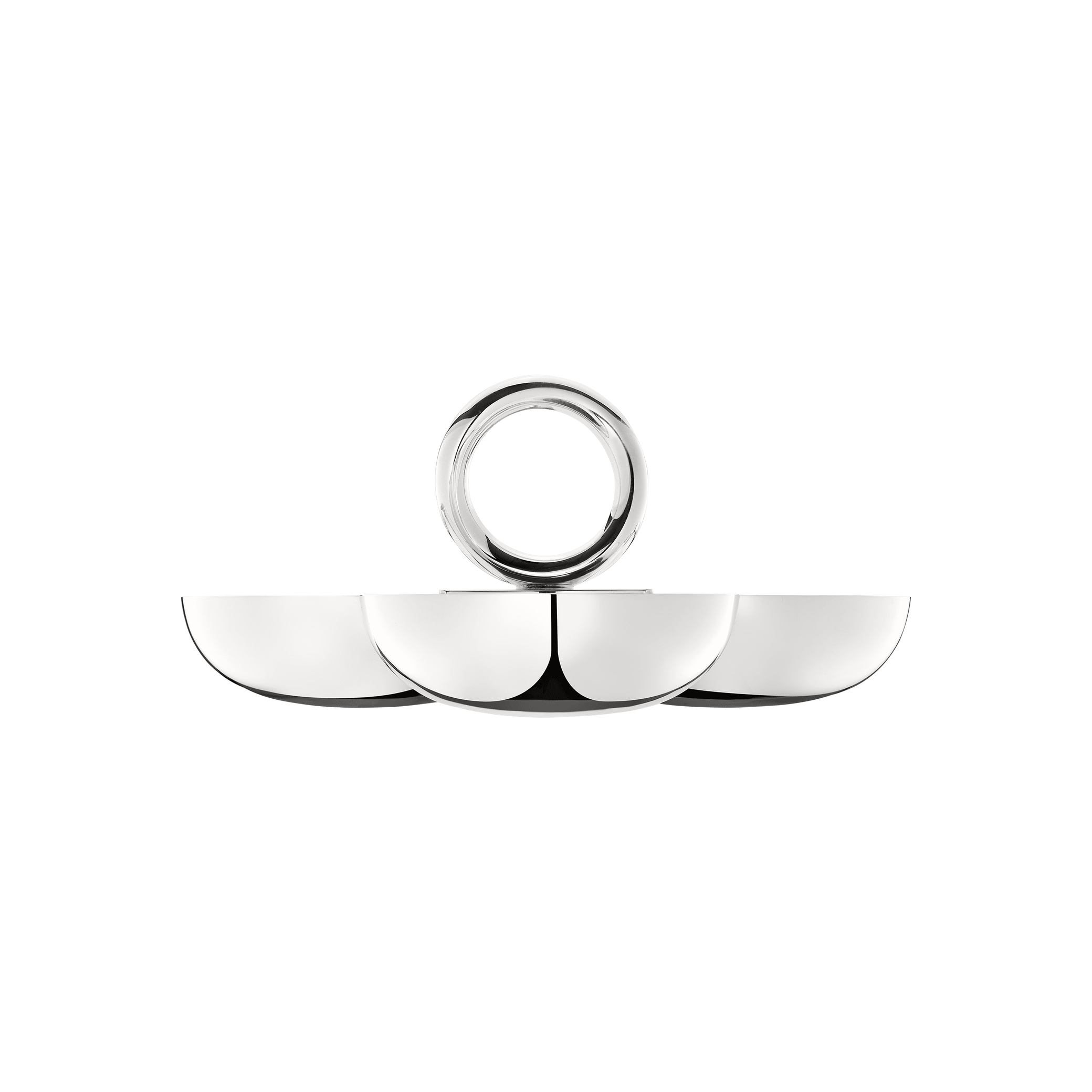 Christofle Vertigo Silver-Plated 3-Bowl Snack Dish