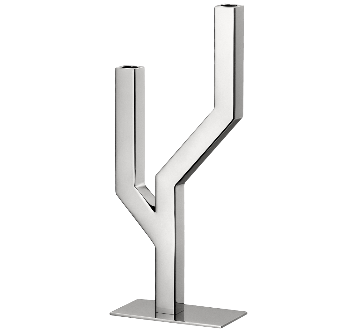 Christofle Arborescence Stainless Steel Candelabra