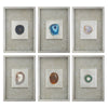 Uttermost Agate Stone Silver Wall Art - Set of 6