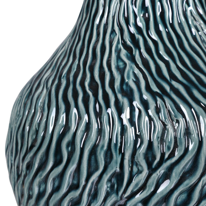 Uttermost Almera Dark Teal Bottles - Set of 2