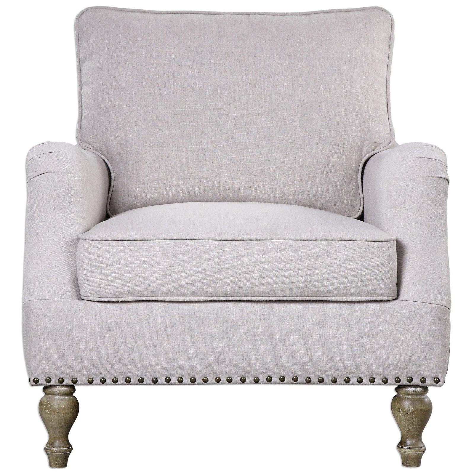 Uttermost Armstead Antique White Armchair