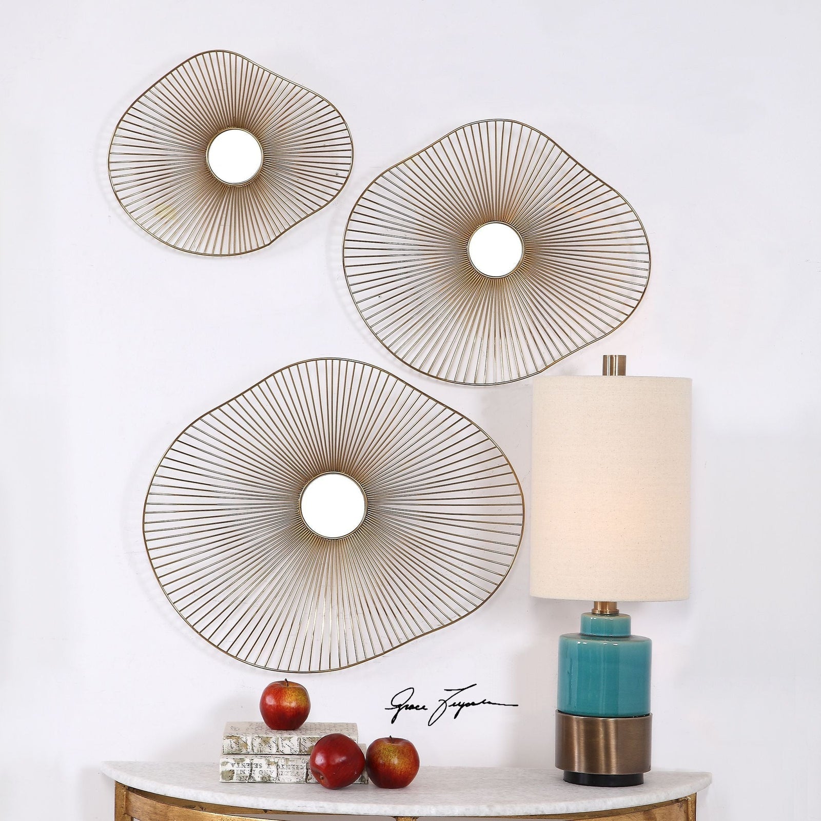 Uttermost Avarie Gold Metal Wall Art - Set of 3