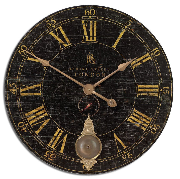 Uttermost Bond Street Black Wall Clock