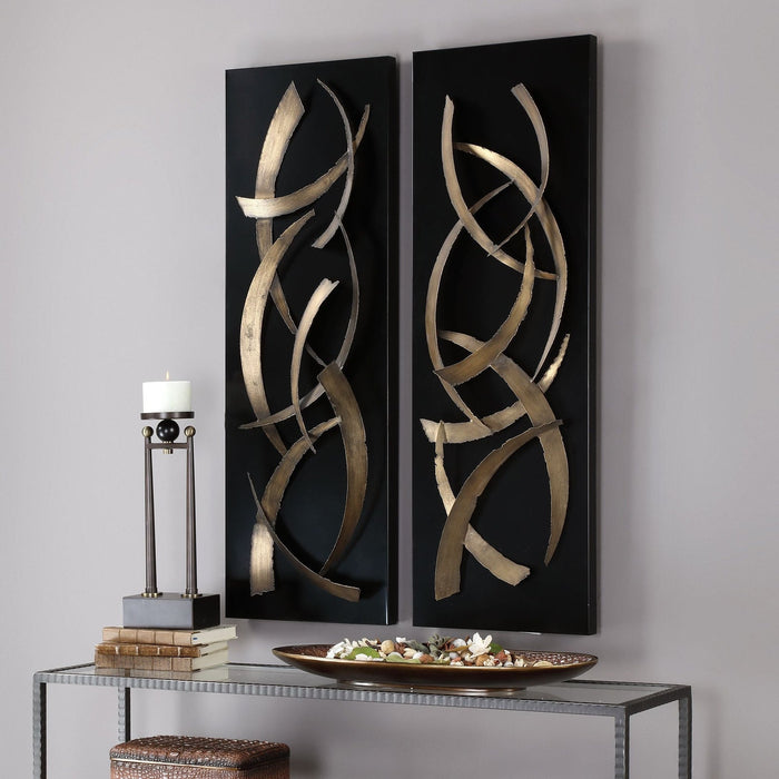 Uttermost Brushstrokes Metal Wall Art - Set of 2