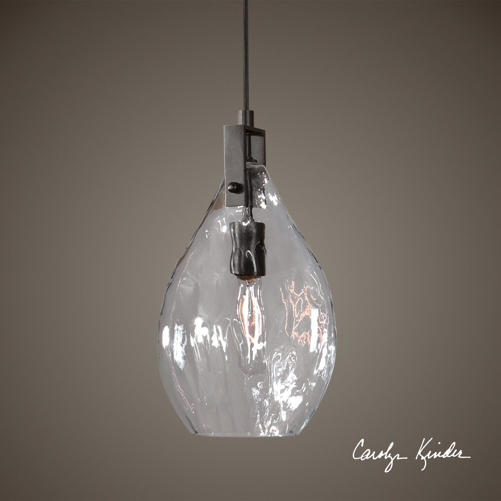 Uttermost Campester 1 Light Watered Glass Mini Pendant
