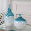 Uttermost Carla Teal White Vases - Set of 2