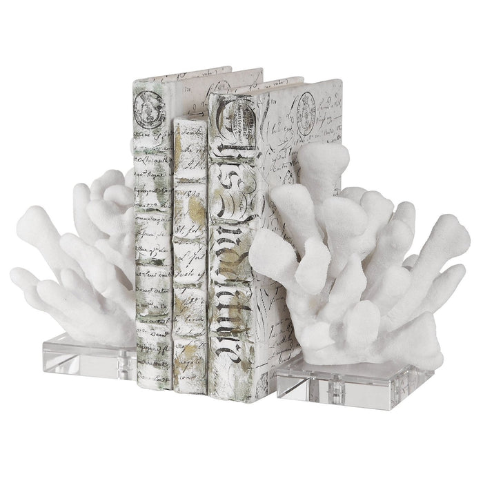 Uttermost Charbel White Bookends - Set of 2