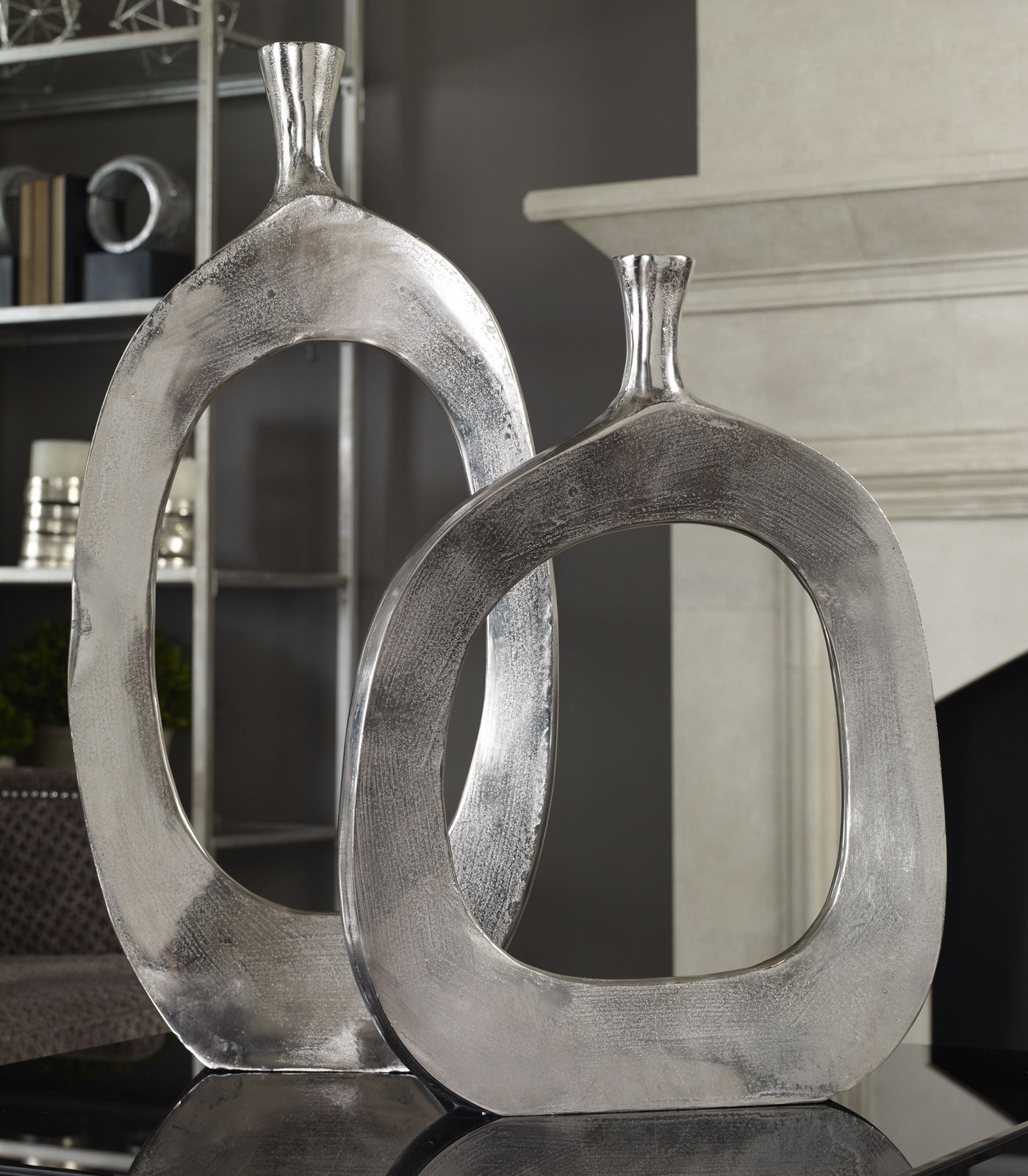 Uttermost Cierra Aluminum Vases - Set of 2