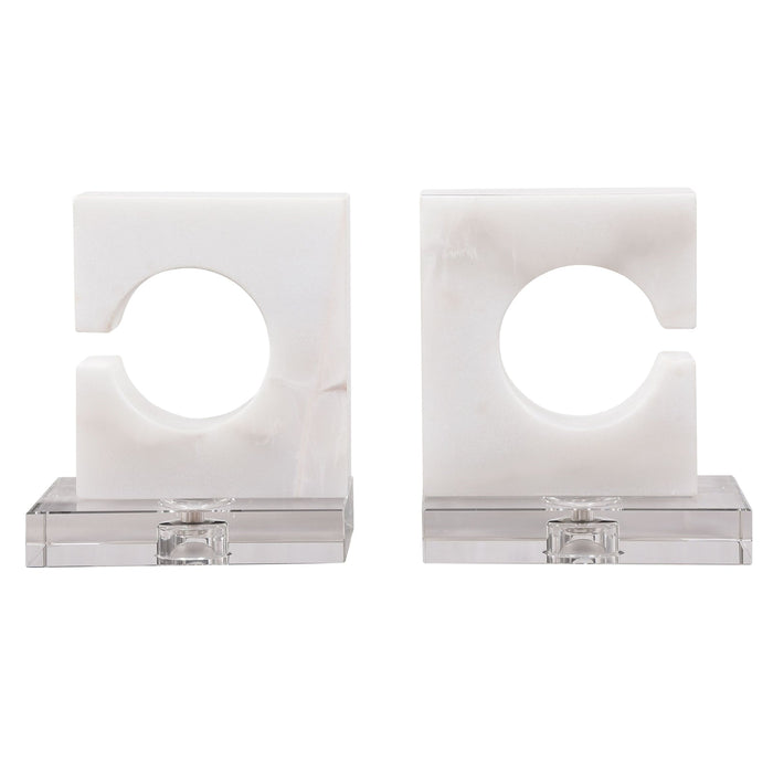 Uttermost Clarin White & Gray Bookends - Set of 2