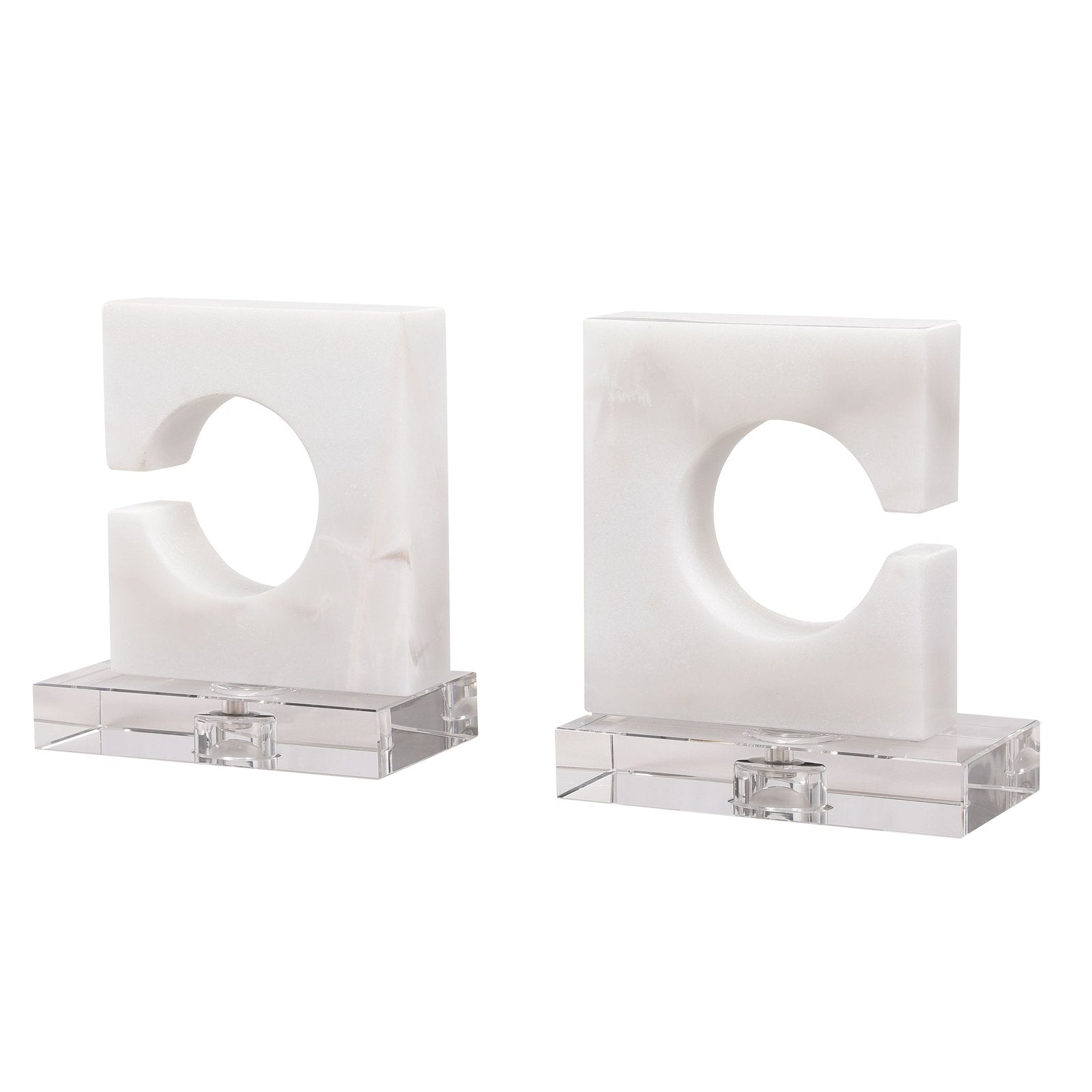 Uttermost Clarin White & Gray Bookends - Set of 2