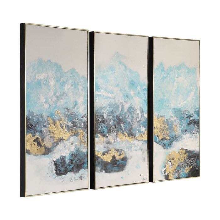 Uttermost Crashing Waves Abstract Art - Set of 3