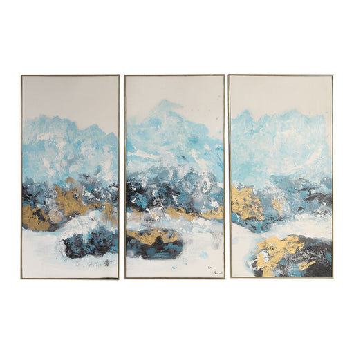 Uttermost Crashing Waves Abstract Art - Set of 3
