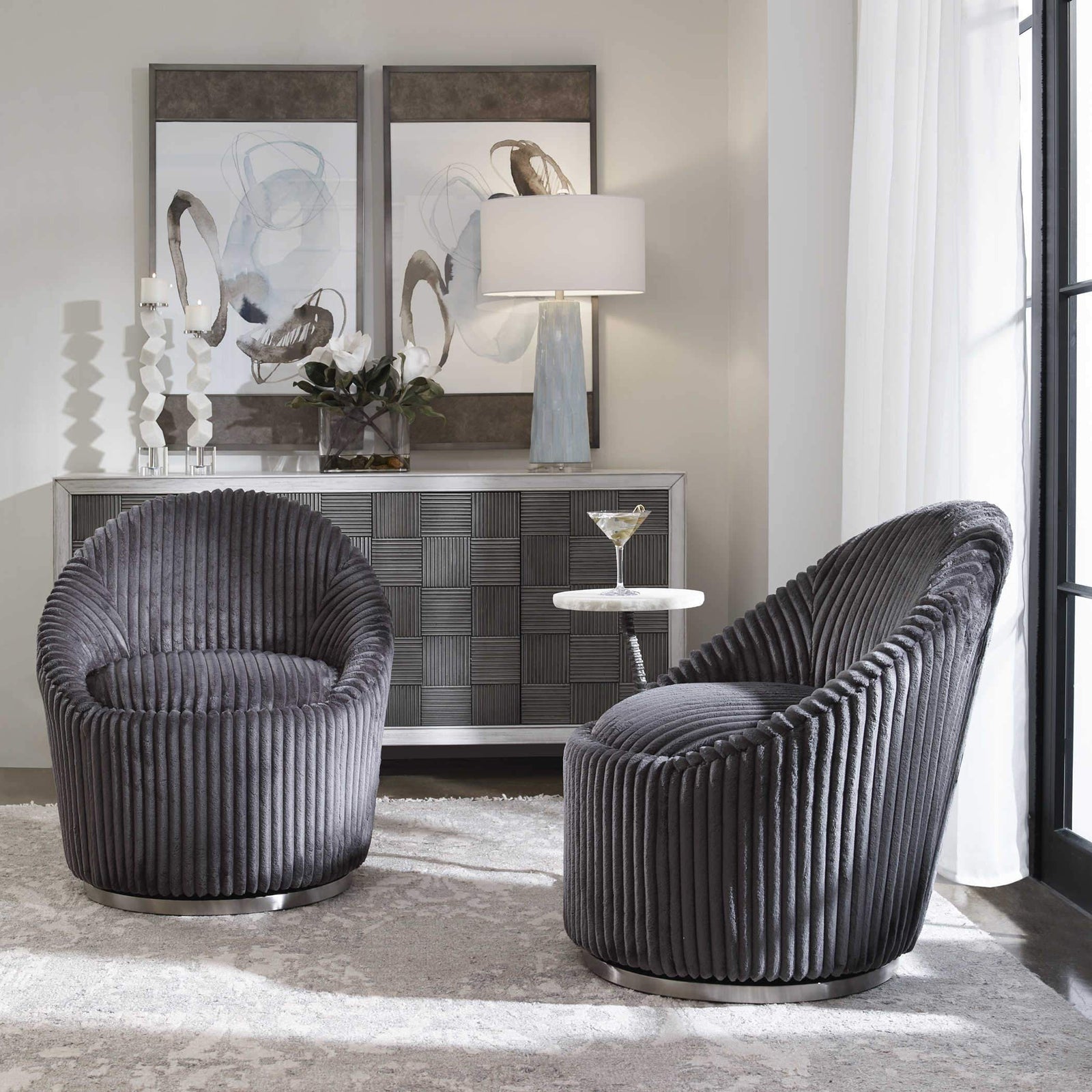 Uttermost Crue Swivel Chair