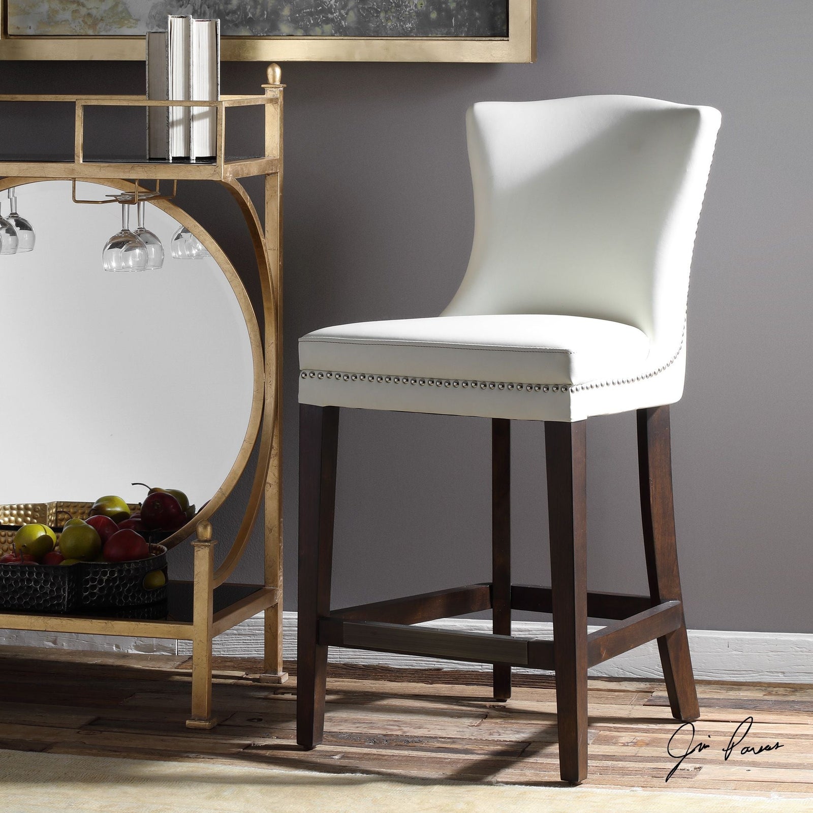 Uttermost Dariela White Counter Stool