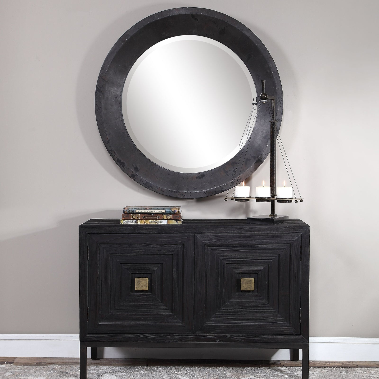 Uttermost Frazier Round Industrial Mirror
