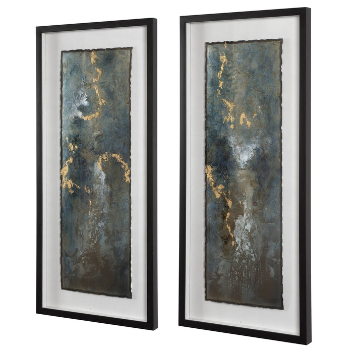Uttermost Glimmering Agate Abstract Prints - Set of 2
