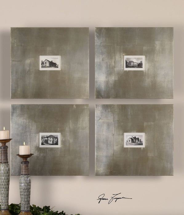 Uttermost Historical Buildings Framed Art - Set of 4