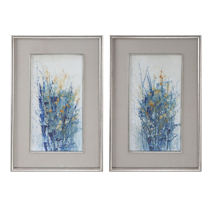 Uttermost Indigo Florals Framed Art - Set of 2