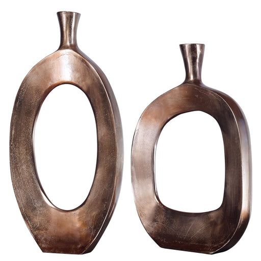 Uttermost Kyler Textured Bronze Vases - Set of 2