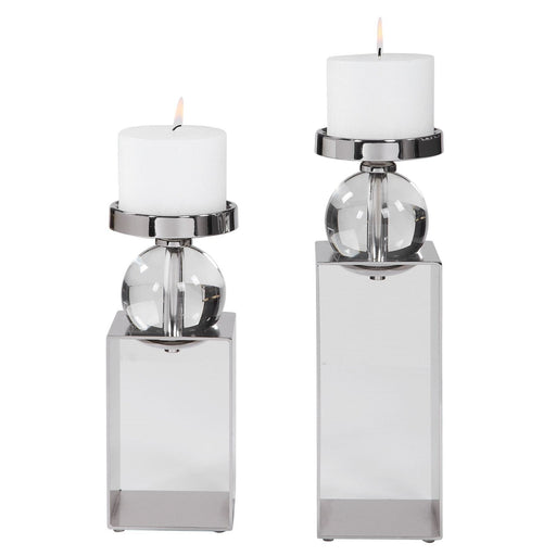 Uttermost Lucian Nickel Candleholders - Set of 2