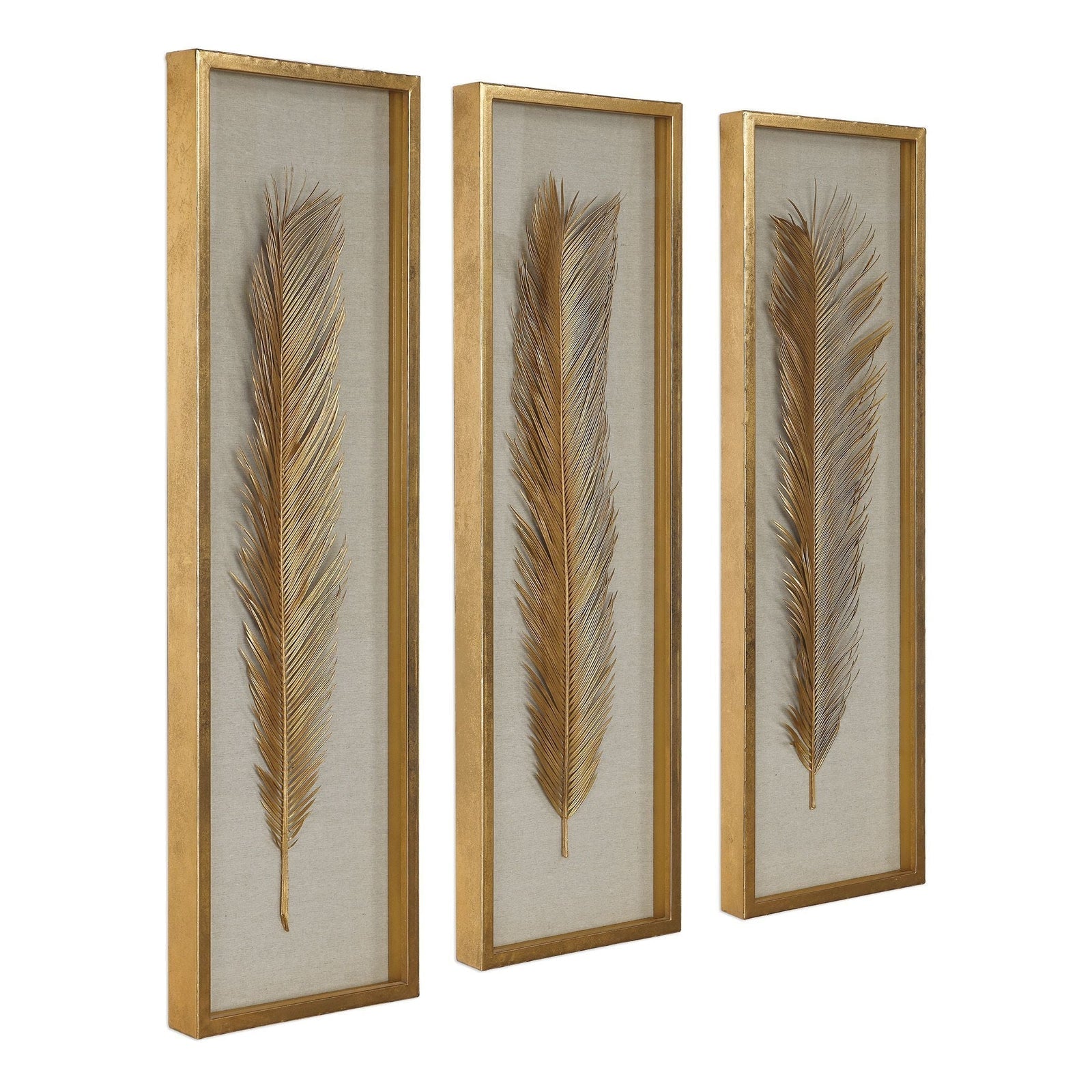 Uttermost Palma Gold Leaf Shadow Box - Set of 3