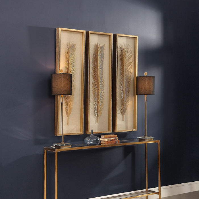 Uttermost Palma Gold Leaf Shadow Box - Set of 3