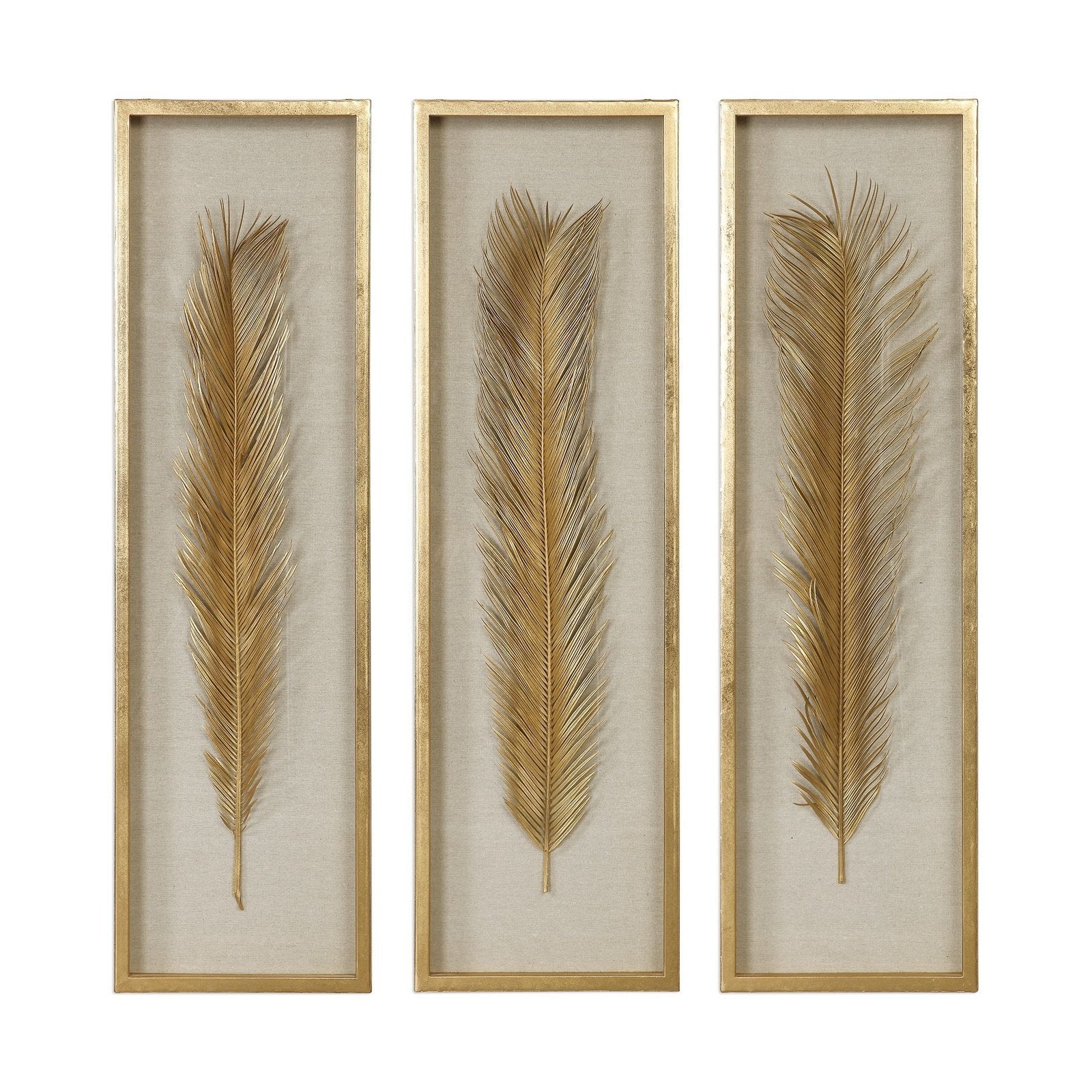 Uttermost Palma Gold Leaf Shadow Box - Set of 3