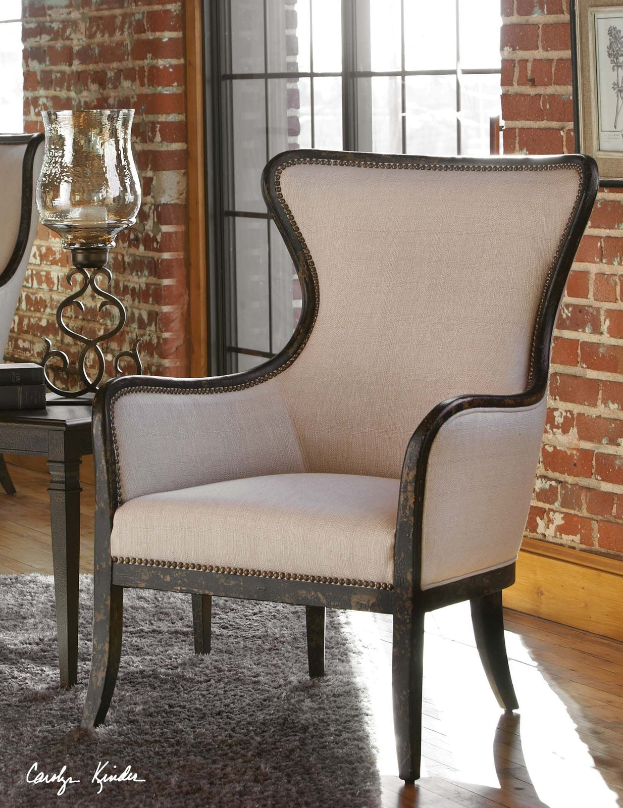 Uttermost Sandy Wing Back Armchair