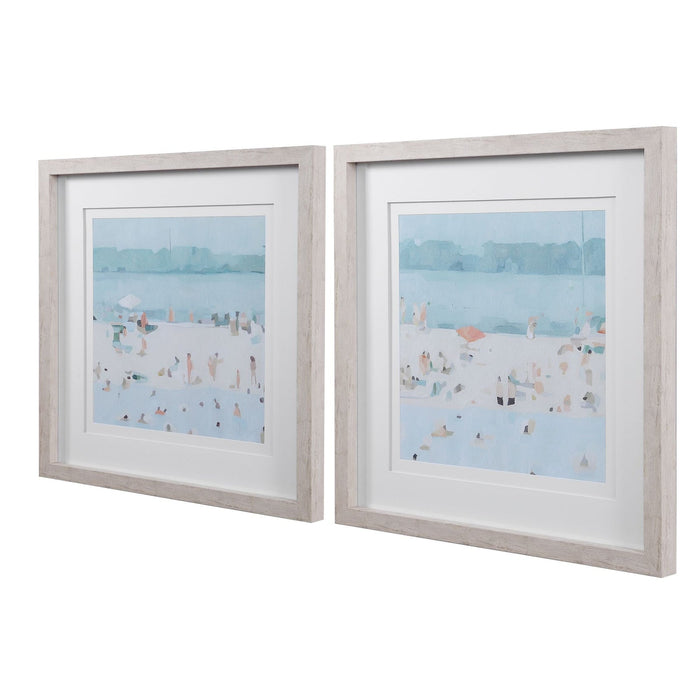 Uttermost Sea Glass Sandbar Framed Prints - Set of 2