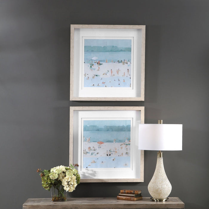 Uttermost Sea Glass Sandbar Framed Prints - Set of 2