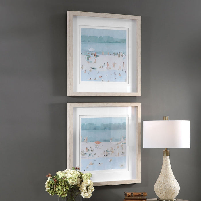 Uttermost Sea Glass Sandbar Framed Prints - Set of 2